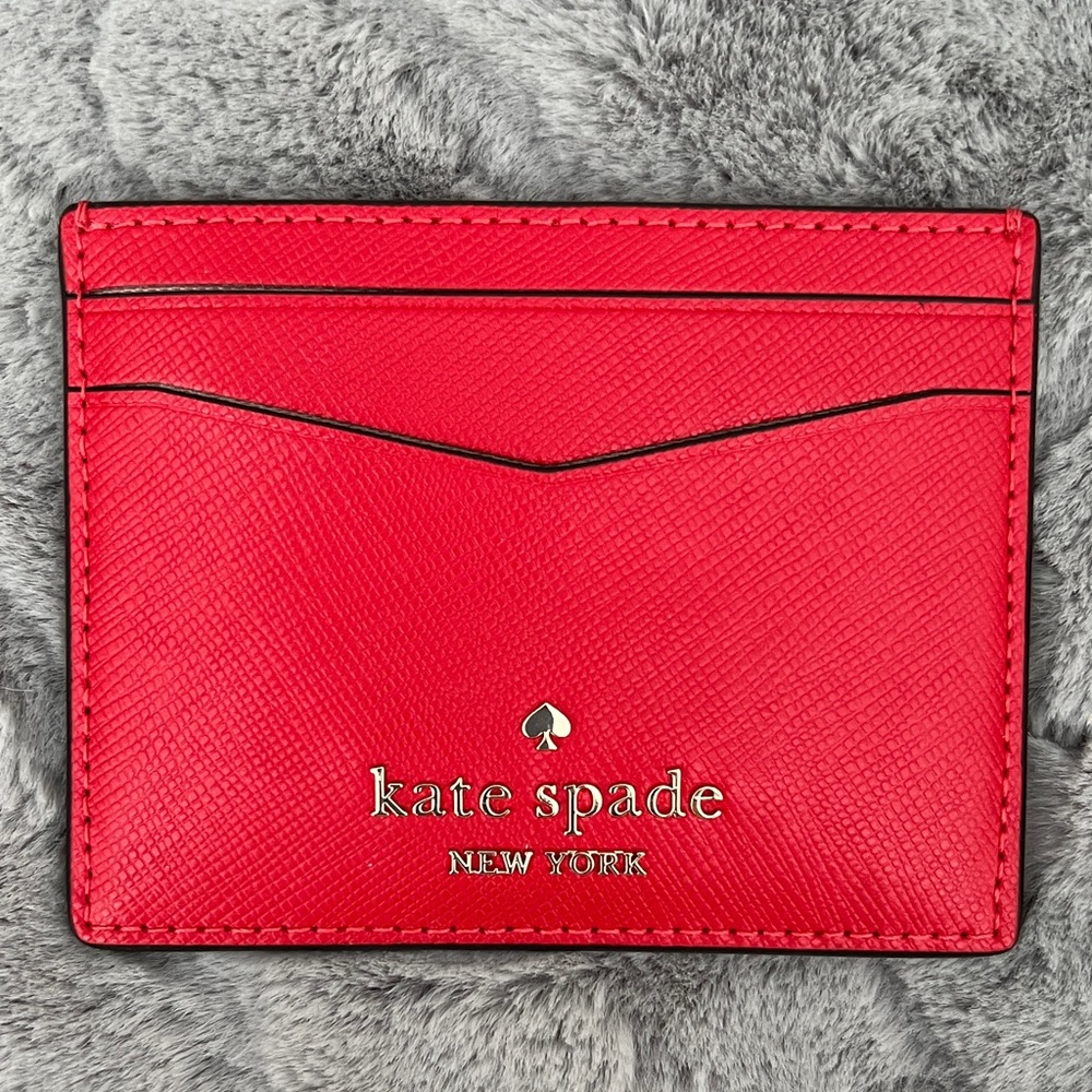 Kate Spade Red Saffiano Leather Card Case NEW (NWOT) PERFECT CONDITION